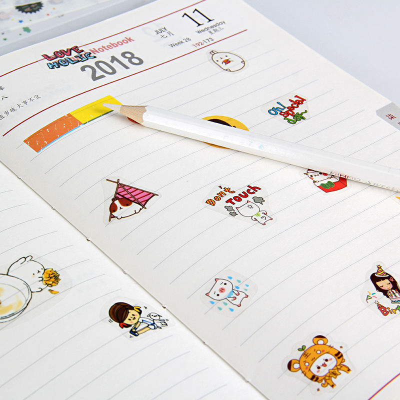 Multi-style cute cartoon creative transparent diary mobile phone stickers hand account peripheral decorative stickers 34
