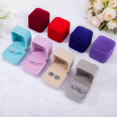 Flannel ring box jewelry box badge box pink Gray jewelry box jewelry ring box wholesale