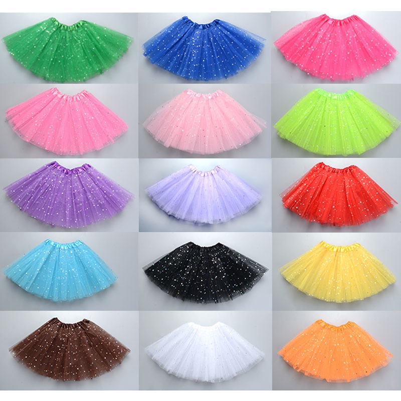 Children's tutu skirt Princess sequins three-layer 6-piece mesh skirt tutu gauze skirt tutu children