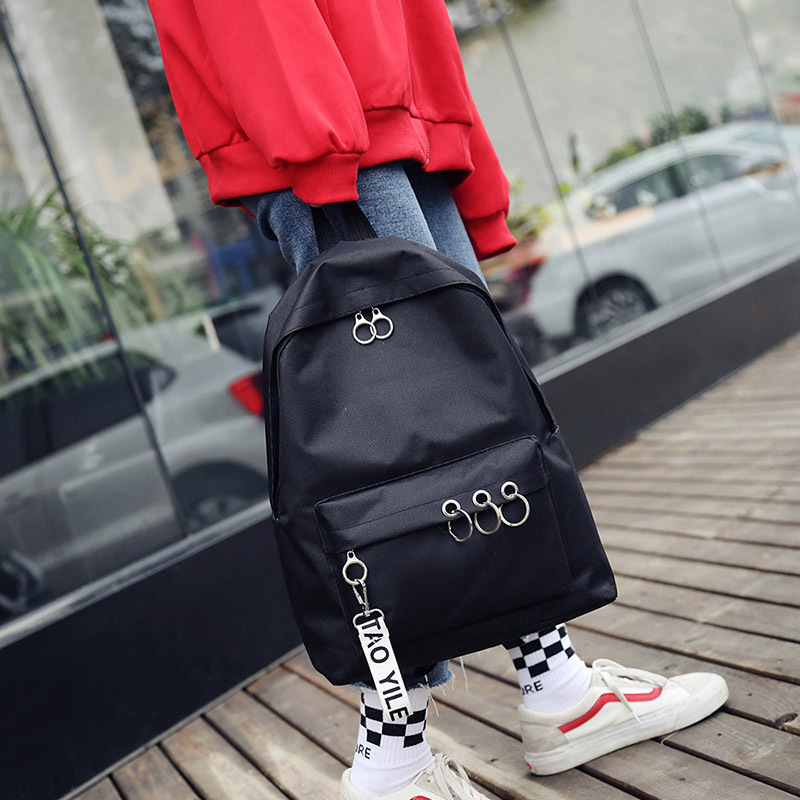 New minimalist fashion casual backpack solid color backpack women's canvas academic style school bag a generation of hair