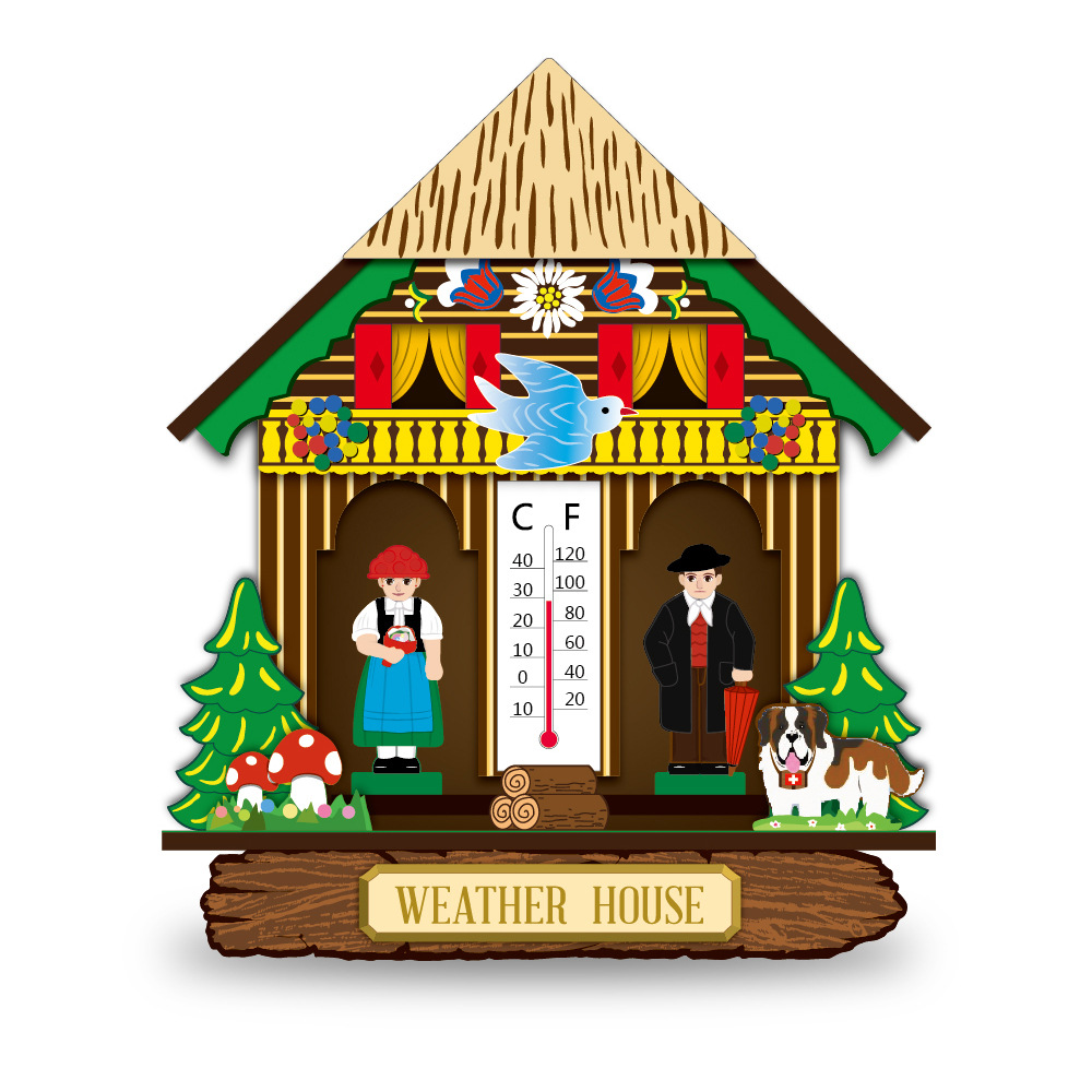 Wall hanging rain box wall hanging barometer temperature and humidity sensor foreign trade Amazon explosions