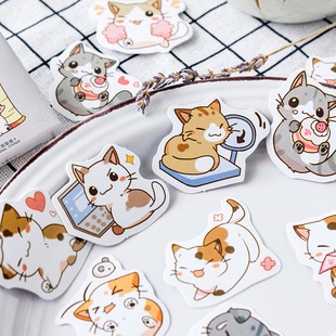 Sugar poetry boxed stickers make my meow self-adhesive stickers painting hand account album items decorative sealing stickers 45 pieces