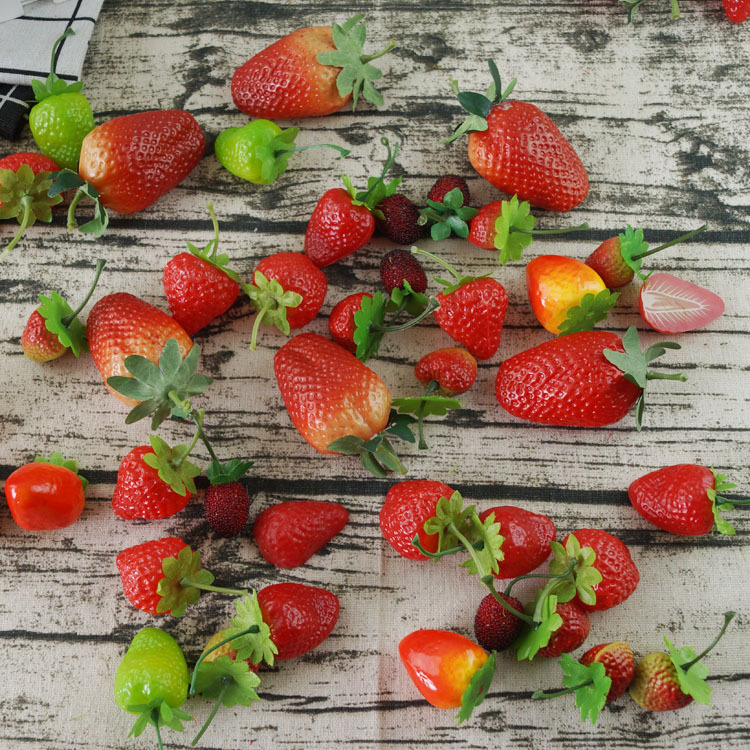 Simulation plastic strawberry PVC strawberry foam strawberry photography props home bonsai decoration accessories early education props