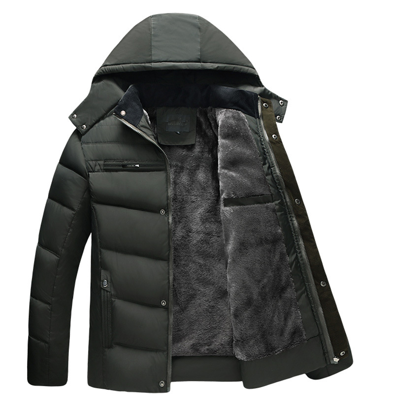 2023 men's cotton-padded clothes tide foreign trade new men's hooded cotton-padded clothes plus velvet not plus velvet cotton-padded clothes men's a generation of hair