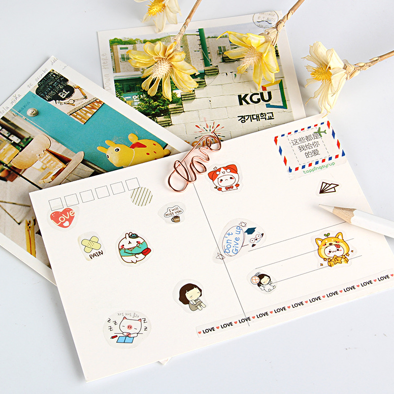 Multi-style cute cartoon creative transparent diary mobile phone stickers hand account peripheral decorative stickers 34