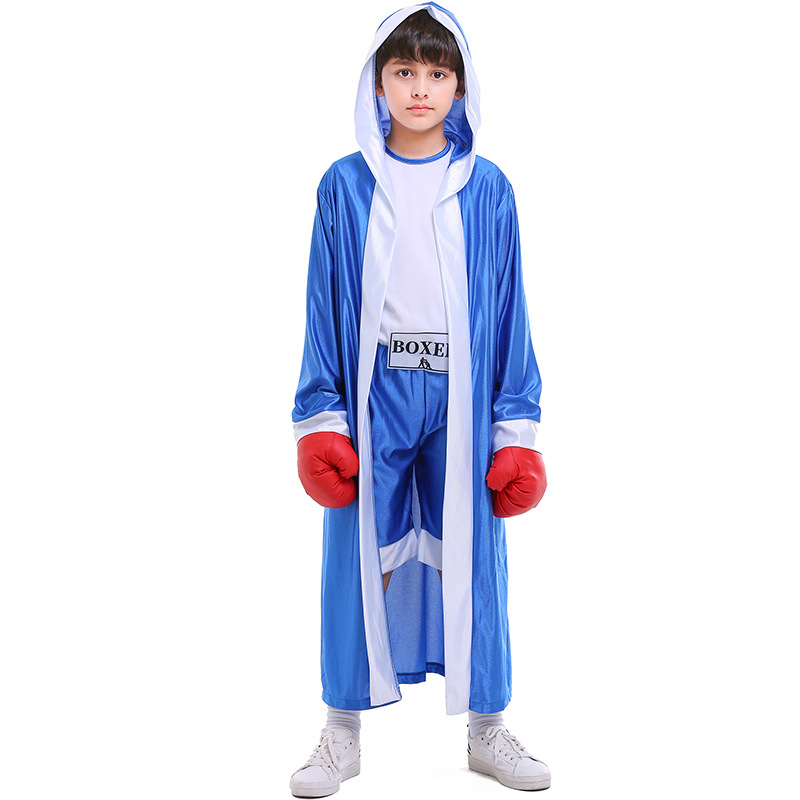 Halloween Costume Two Color Children's Sportswear Red and Blue Boxer Children's Boxing Match Costume Photography Costume