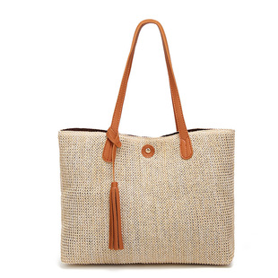 Foreign trade bag women's 2023 new Korean women's bag fashion beach straw bag simple shoulder bag a generation of hair