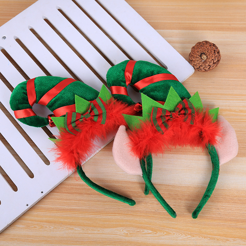 Christmas holiday decorations Creative Party red feather decoration elf small pointed hat _voghion.com