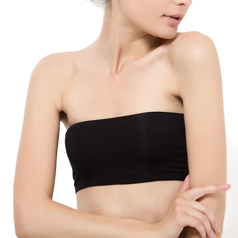 Langsha summer tube top thin women's underwear anti-exposure without pad one-piece strapless bra wrapped chest