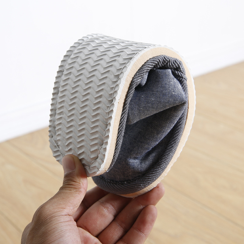 Retro solid color coarse cloth Hotel B & B home slippers men and women couple simple residential indoor floor Eva shoes