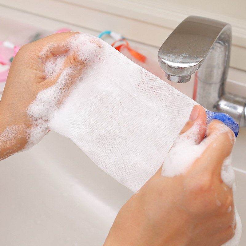 Color Ribbon Foaming Net Handmade Soap Foaming Net Cleansing Soap Net Foam Mesh Bag Bath Supplies Wholesale