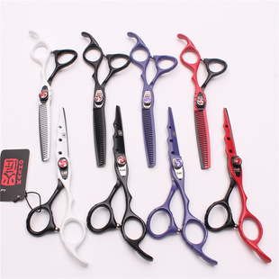 Blacksmith black red White purple 6.0-inch paint hairdressing scissors flat scissors bangs thin tooth scissors hair cutting scissors