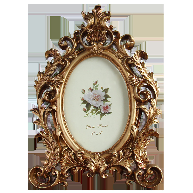 6 inch 7 inch 8 inch European antique old oval resin home set table creative photo frame wholesale
