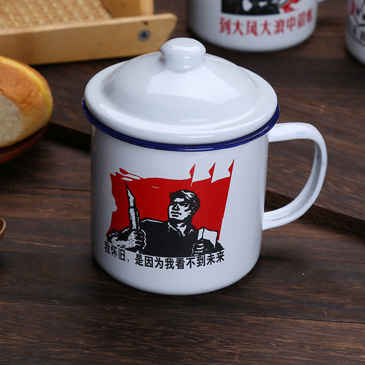 Wholesale vintage classic nostalgic enamel cup creative retro quotations enamel cup gift enamel cup advertising Cup