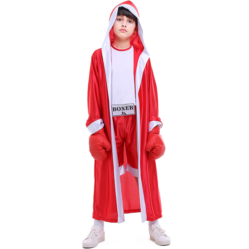 Halloween Costume Two Color Children's Sportswear Red and Blue Boxer Children's Boxing Match Costume Photography Costume