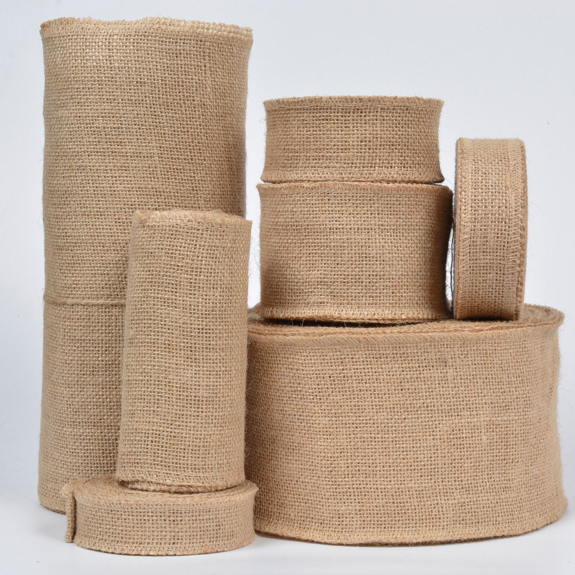 Natural handmade solid color linen webbing roll DIY handmade Christmas wedding decoration linen webbing roll jute cloth wholesale
