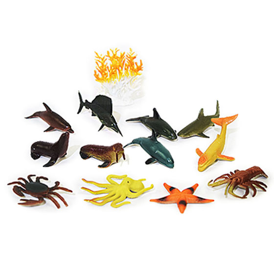 Cross-border explosion simulation marine animal model toy penguin shark turtle toy model stall toy