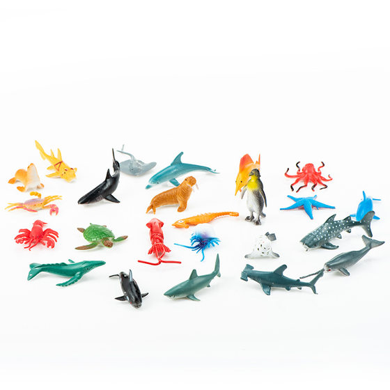Cross-border explosion simulation marine animal model toy penguin shark turtle toy model stall toy