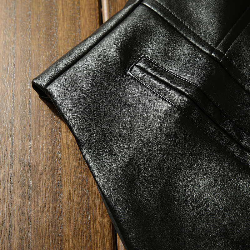 Amazon wholesale men's casual fashion PU vest men's vest Tide men's leather slim clothes men's