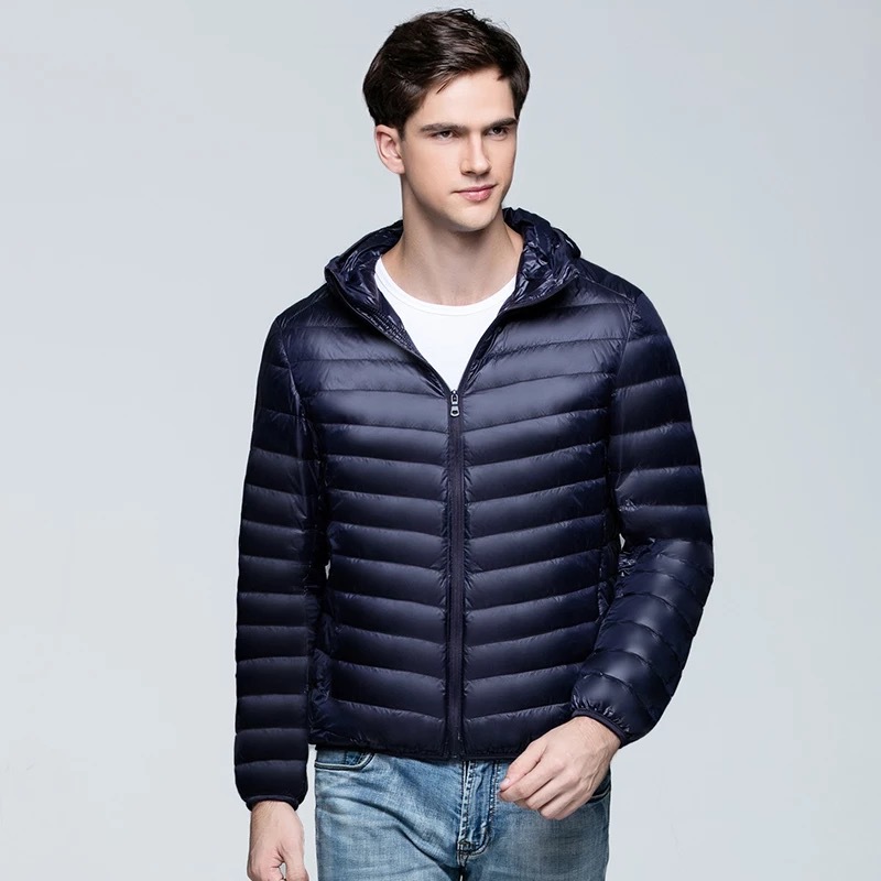 2023 Light Down Jacket Men's Short Hooded Down Jacket Winter Men's White Duck Down Ultra Light Down Jacket Men's Clothing
