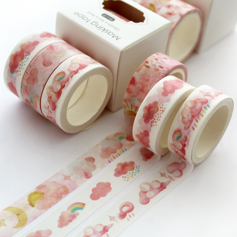 Original hand account tape hand account Tape 3 roll boxed girl heart DIY diary decoration and paper tape