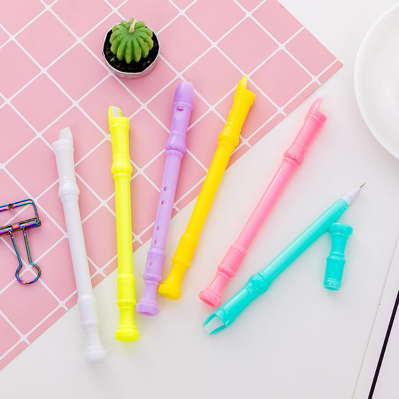Gao Si creative candy-colored flute whistle can blow gel pen black 0.5mm student gel pen wholesale manufacturers