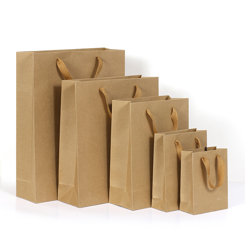 Vertical Large Kraft Paper Bag Handbag Advertising Takeaway Packing Gift Clothing Store Milk Tea Shop