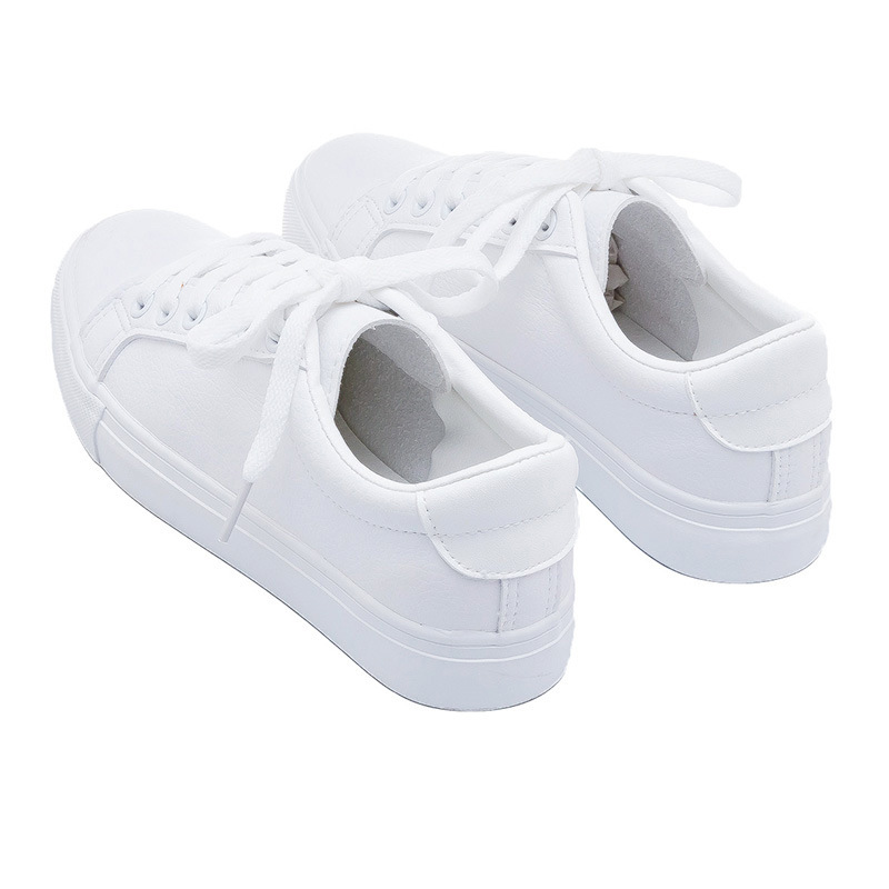 DDOO Korean-style versatile white shoes women's 2023 Spring and Autumn New Microfiber Leather Street skate shoes nurse white shoes 6901