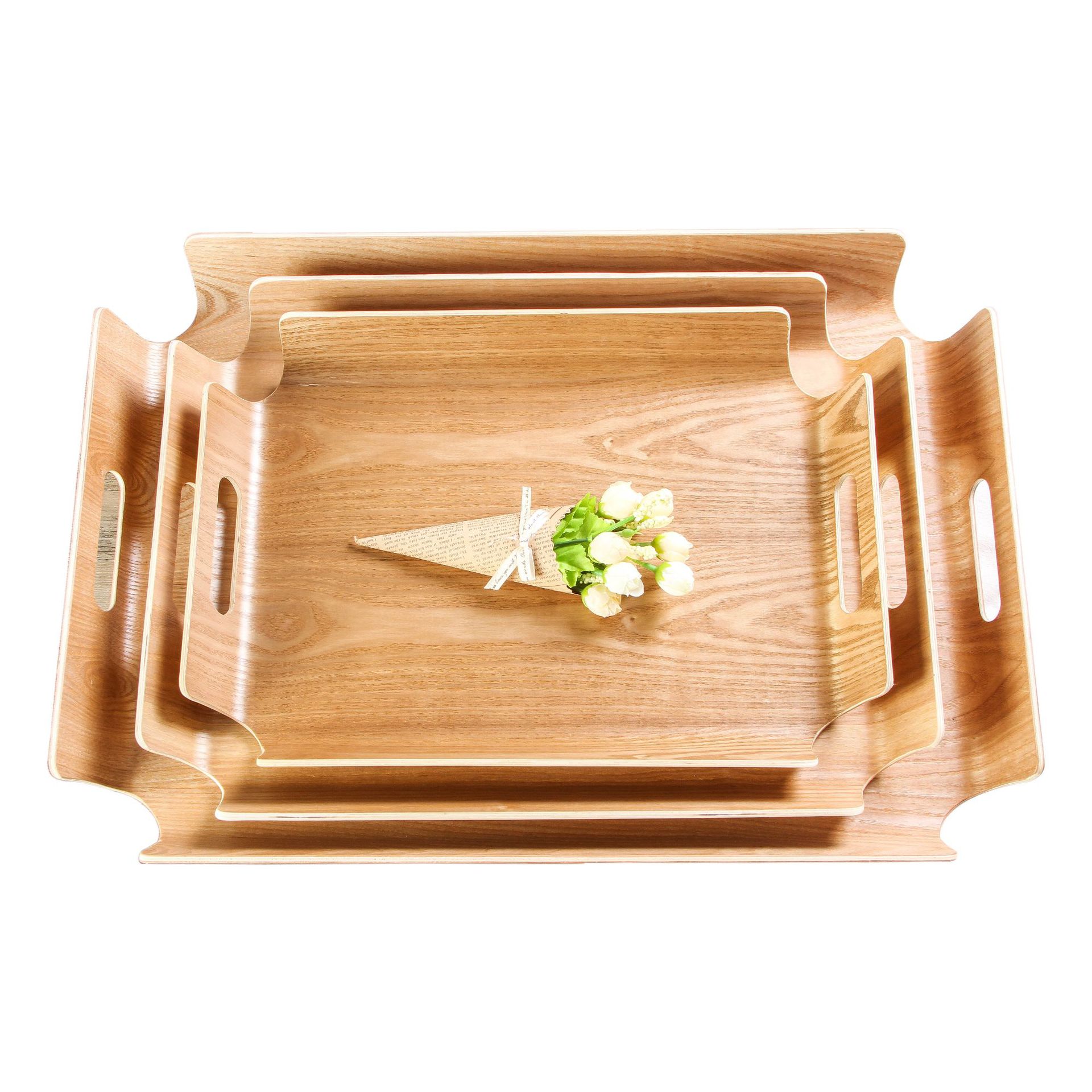 Lettering LOGO Fraxinus mandshurica bread tray solid wood plate rectangular wooden tray baking cake plate wholesale