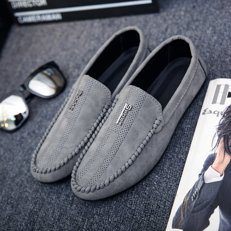 2023 New Men's Shoes Spring Doudou Shoes Men's Casual Shoes Korean-style Low-top Lazy Shoes Doudou Trendy Shoes