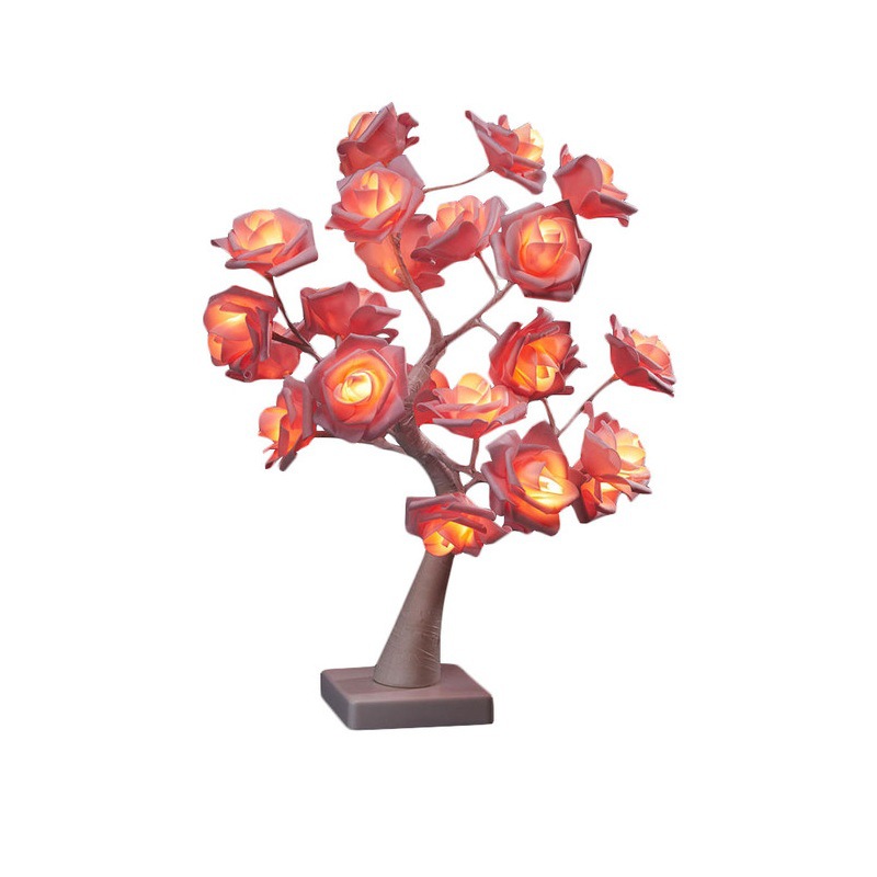 Wholesale modeling table lamp girl heart led room ornaments tree lamp LED night light simulation rose modeling table lamp