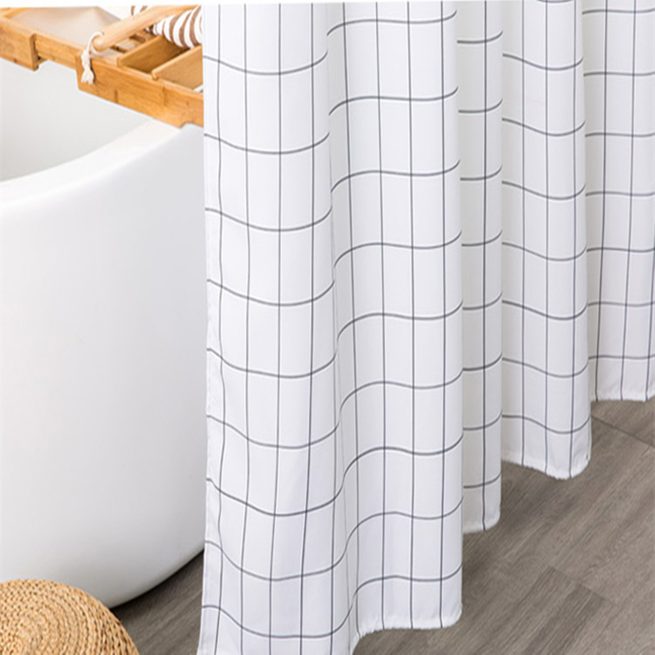 Factory wholesale waterproof curtain white square PEVA shower curtain simple bathroom curtain door curtain partition can be a generation of hair