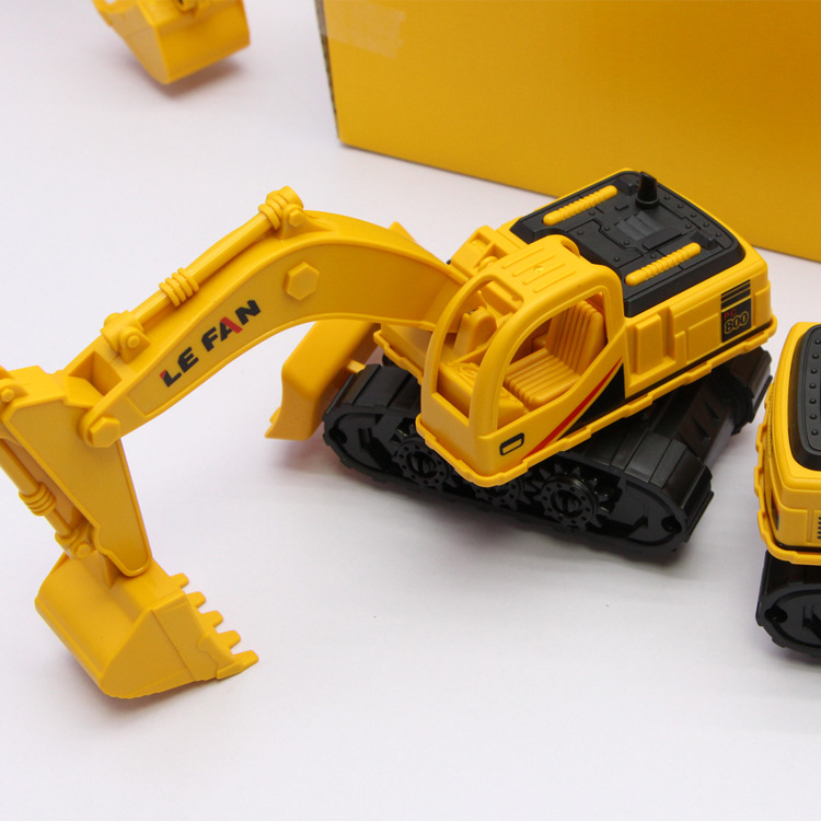 Inertia Engineering Excavating Crane Children's Toy Car Drop Resistant Car Boy Baby Excavator Cake Baking Shop Ornaments