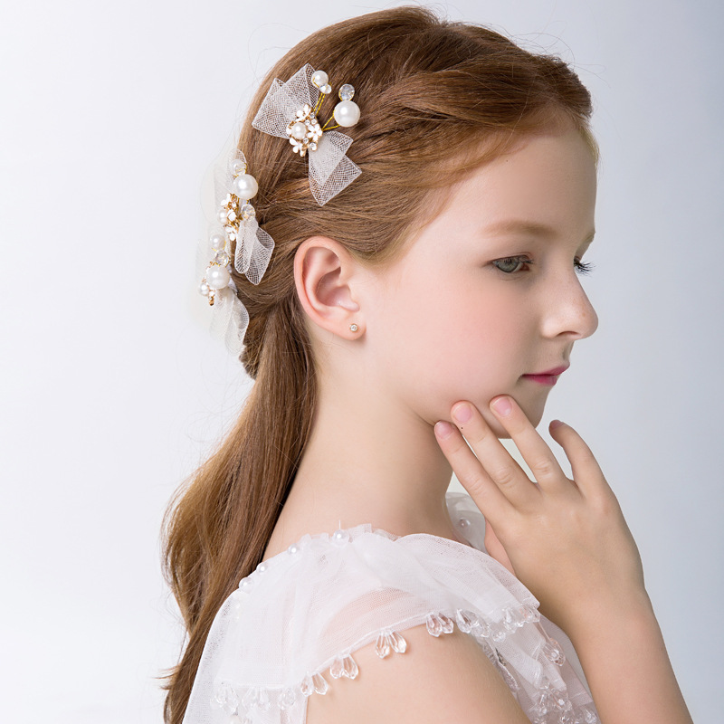Children's Princess Dress Accessories Crown Flower Girl Wedding Wedding Dress Hair Accessories Crown Wreath Girls' Birthday Show Headwear