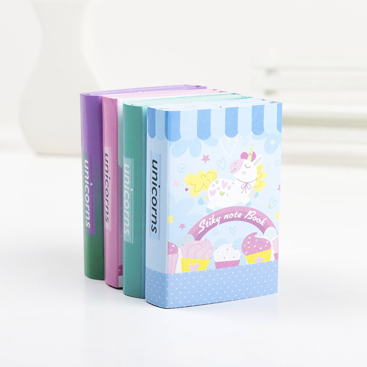 2009-2 South Korea stationery cute cartoon single animal horn pony six fold sticky note folding N times note pad