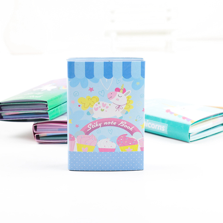2009-2 South Korea stationery cute cartoon single animal horn pony six fold sticky note folding N times note pad