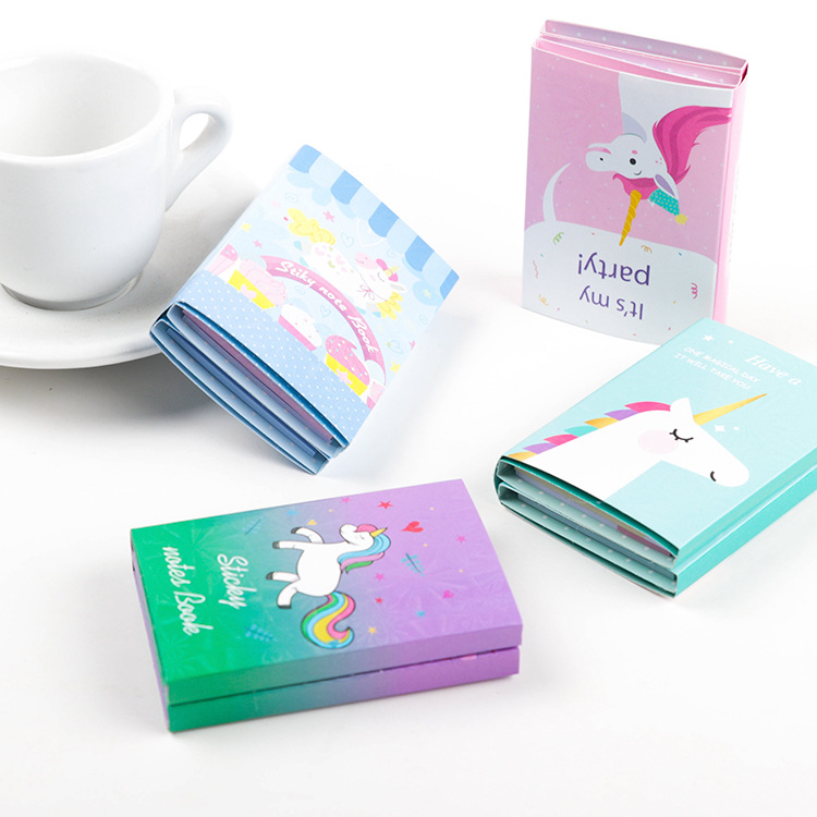 2009-2 South Korea stationery cute cartoon single animal horn pony six fold sticky note folding N times note pad