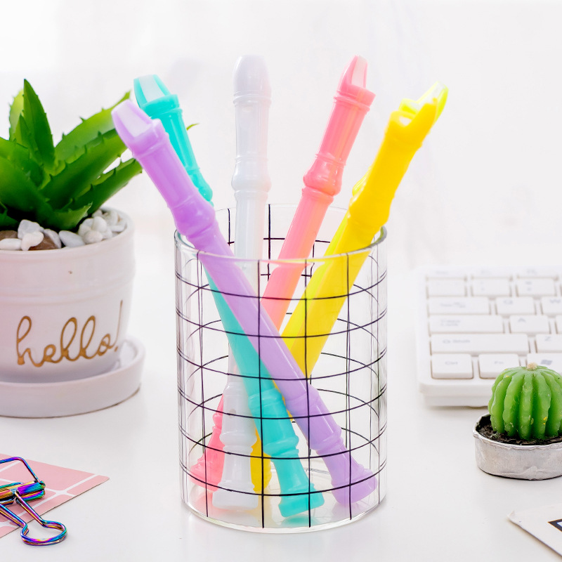 Gao Si creative candy-colored flute whistle can blow gel pen black 0.5mm student gel pen wholesale manufacturers
