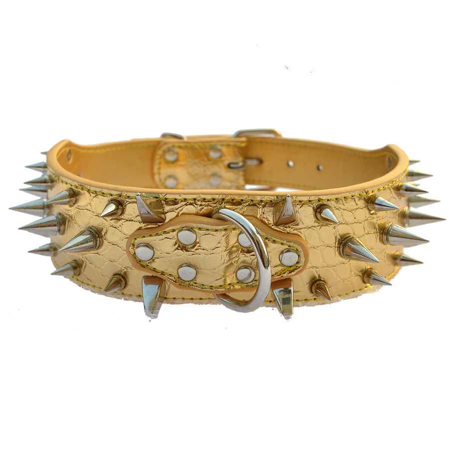 Strictly Selected Amazon Large Dog Rivet Pet Collar Crocodile Spike Necklace Dog Chain Pet Dog Collar