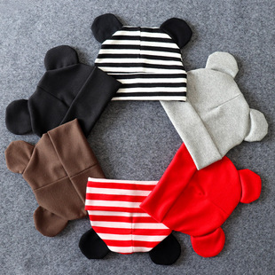 Children's Hat Baby Mickey Mouse Ears Super Cute Hat Cute Pullover Cap Double Warm Pullover Hat