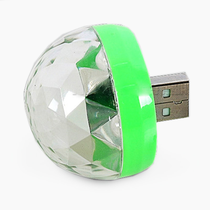 Mini stage light voice control small magic ball light RGB mobile phone usb android apple rotating stage light LED