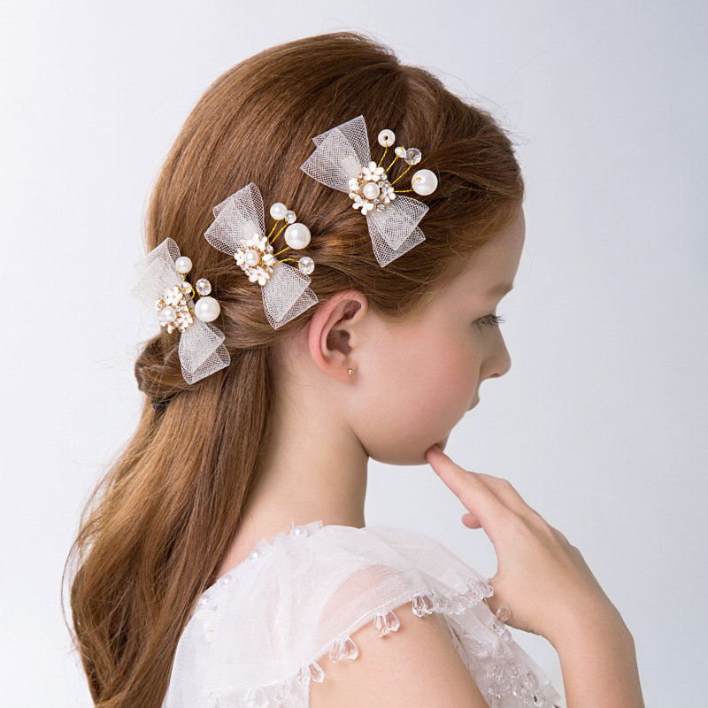 Children's Princess Dress Accessories Crown Flower Girl Wedding Wedding Dress Hair Accessories Crown Wreath Girls' Birthday Show Headwear