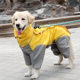 Pet raincoat medium and large dog golden retriever Samo Alaska waterproof four-legged raincoat dog hooded raincoat
