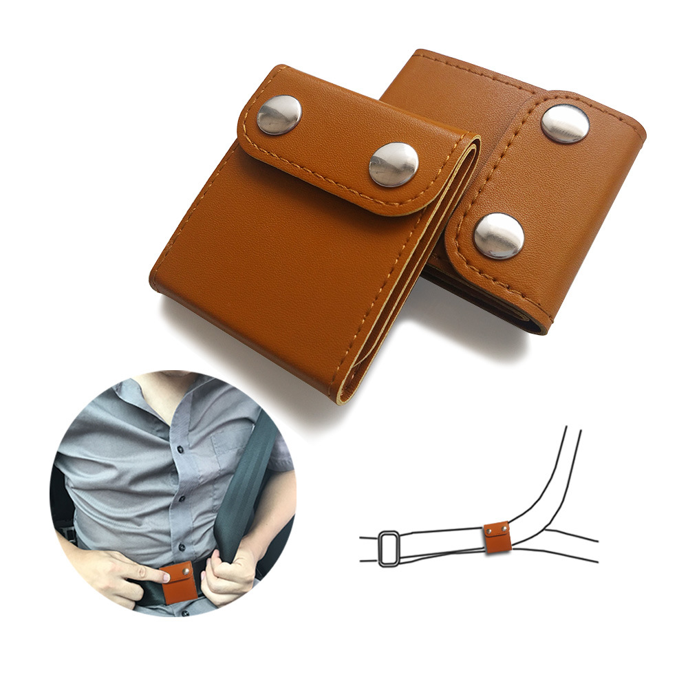Car seat belt buckle adjuster child anti-strap adjuster leather stopper shoulder guard holder