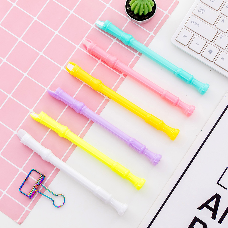 Gao Si creative candy-colored flute whistle can blow gel pen black 0.5mm student gel pen wholesale manufacturers
