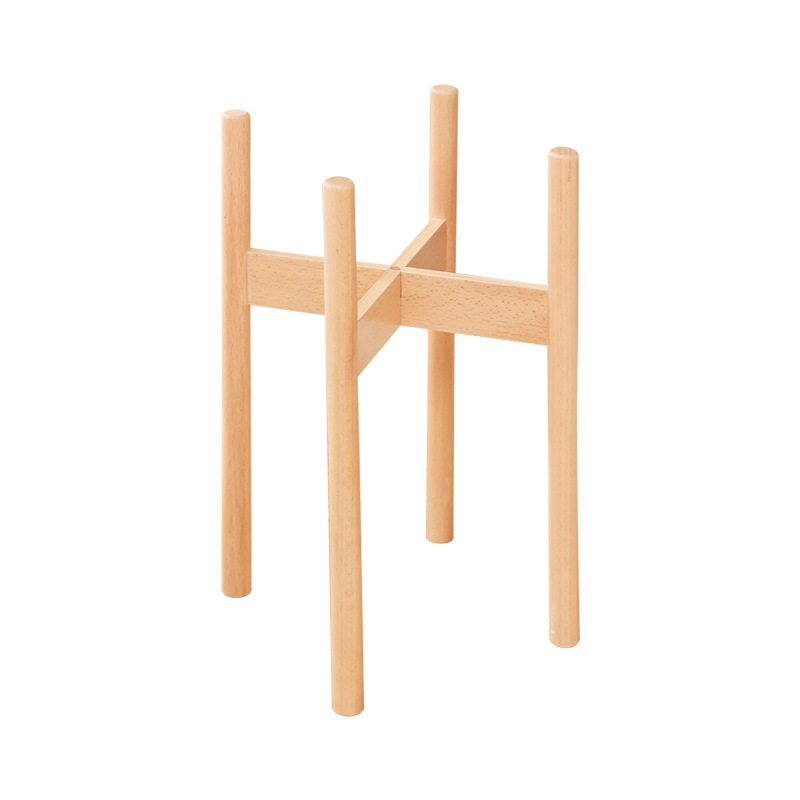 Nordic flower rack simple solid wood balcony desktop small indoor mini green basket flower pot bracket solid wood flower rack wholesale