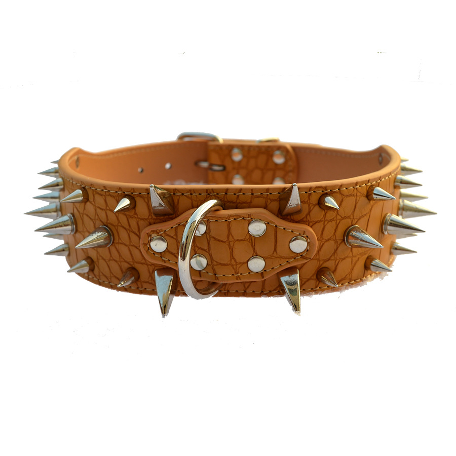 Strictly Selected Amazon Large Dog Rivet Pet Collar Crocodile Spike Necklace Dog Chain Pet Dog Collar