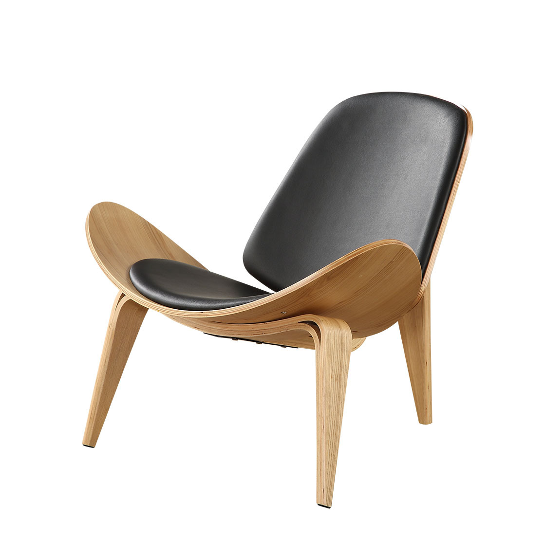 Shell Chair Curved Wood Leisure Modern Negotiation Cafe Sales Department Solid Wood Aircraft Chair Eames Factory Outlet