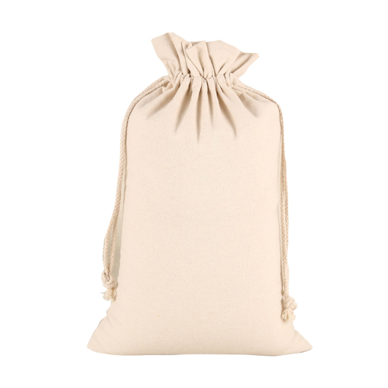 in stock Blank Rice and Tea Packaging Drawstring Cotton Cloth Bundle Wine Bag Foreign Trade Edition Gift Storage Canvas Bag
