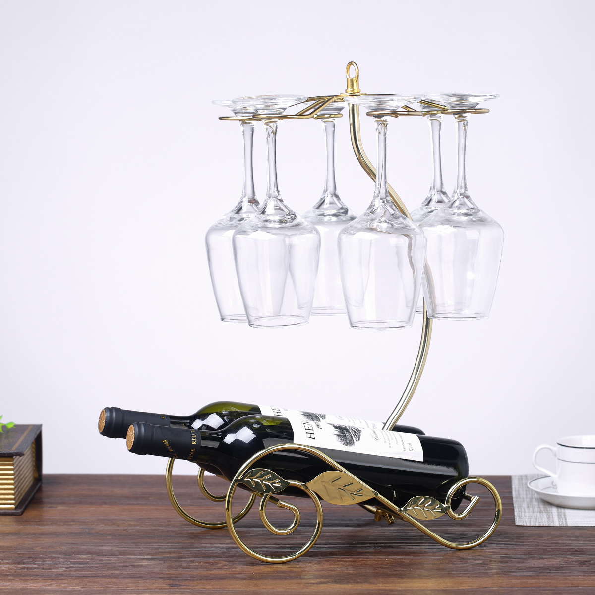 European Style Red Wine Rack Iron Hanging Cup Rack Wine Rack Hanging Cup Rack Inverted Red Wine Cup Rack Hanging Wine Utensils